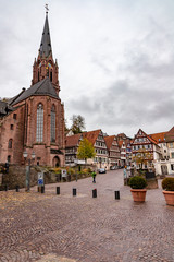 Church  and houses in Calw village