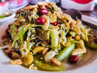 Asian tea salad in Laos