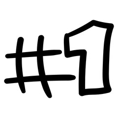 #1. Lattice and number one. Hashtag with the first number, on a white background. Sequence number in vector format. Lettering numbers and icon for design and decoration. Sign suitable for printing. 