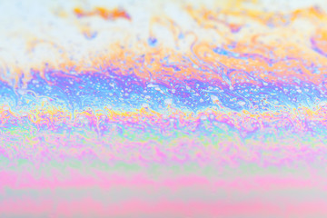 abstract background soap bubble iridescent colors, paint brushes