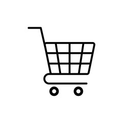 Shopping cart flat logo isolated on white background. vector illustration.	