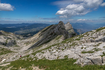 Randonnée dans le Massif  du Vercors en été , Villars de Lans , Col des Deux Soeurs