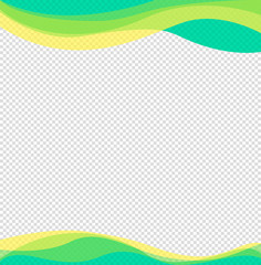 Wavy frame design element. Decor for brochure, banner, flyer. Color wave, curve line. Vector