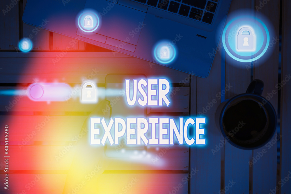 Poster text sign showing user experience. business photo text using website especially in terms how pleasin