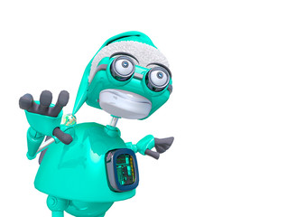 santa bot is coming slowly in white background