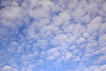Saint Perersburg, Russia. September, 29, 2014. Light lace clouds on the blue autumn sky background...