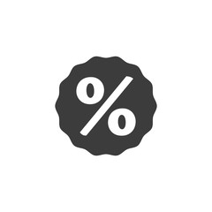 Discount percent tag icon on white background.