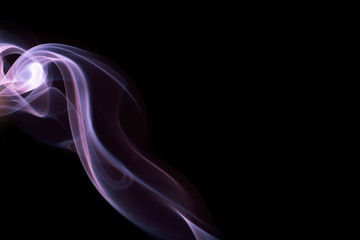 Fototapeta premium Abstract overlay pink smoke in shape of lightning on black background