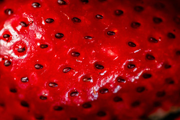 Fresh strawberries. Macro Close-up ripe fresh tasty organic strawberry background. Fresh red berry wallpaper. 