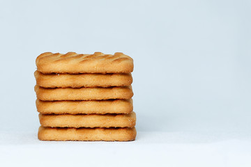Tasty biscuits isolated on white background