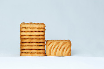 Tasty biscuits isolated on white background