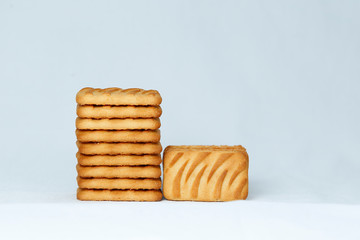 Tasty biscuits isolated on white background