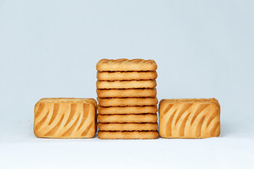 Tasty biscuits isolated on white background
