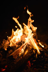 fire in the fireplace