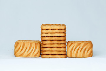 Tasty biscuits isolated on white background