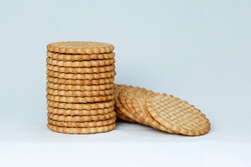 Tasty biscuits isolated on white background