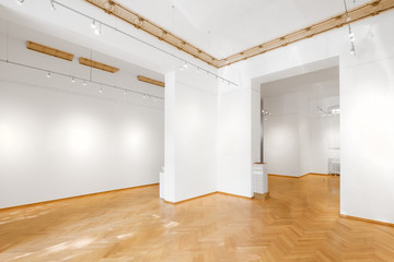 empty room in gallery , shop or showroom  with wooden