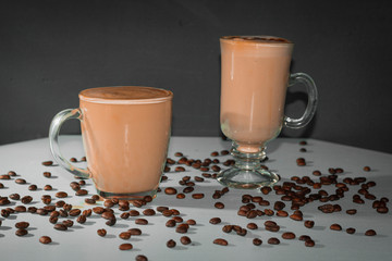 tazas, cafe, bebida