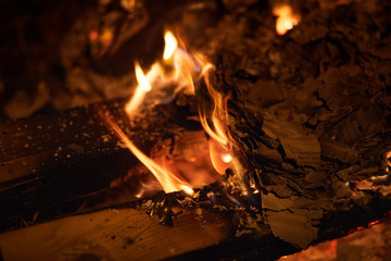 fire in the fireplace