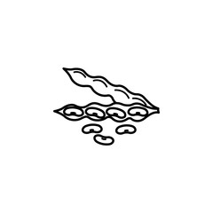 Obraz premium Green beans and grains, vector illustration