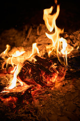 fire in the fireplace