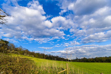 Fototapeta na wymiar beautiful blue sky in England 