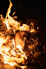 fire in the fireplace