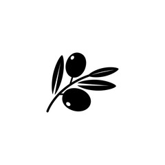 Olive branch, leaves and olives, vector illustration