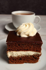 Cream Pie. Chocolate Sponge Cake filled with whipped cream.