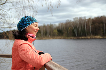 athletic woman on a walk