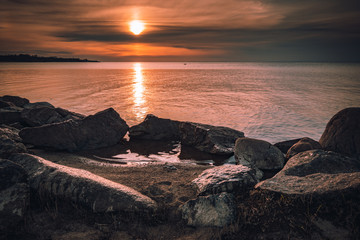 Evening sunset on the Baltic sea