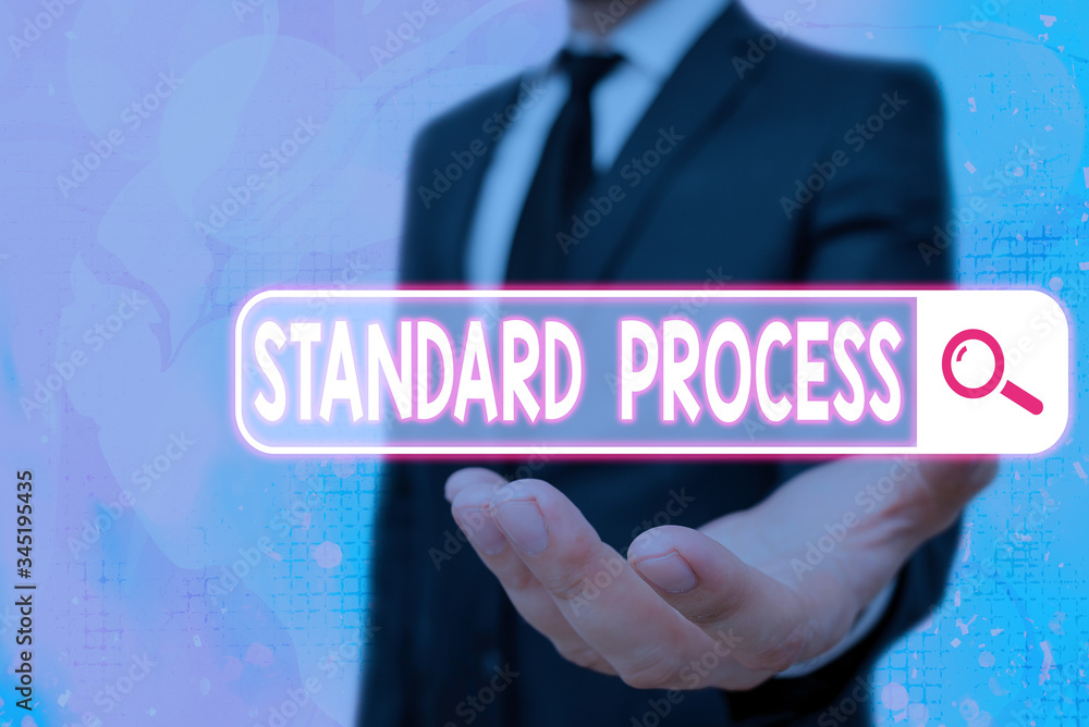 Poster conceptual hand writing showing standard process. concept meaning rules made to be matched with fina