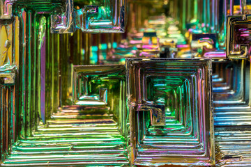 bismuth crystals close up