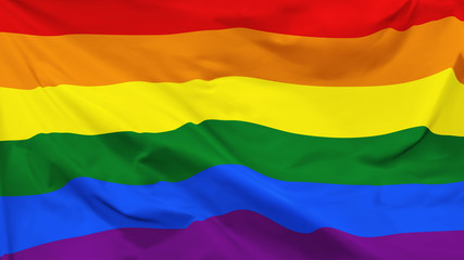Fragment of the Rainbow flag (also known as the LGBT pride flag) in the form of background, aspect ratio with a width of 16 and height of 9, vector