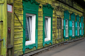 Historical wooden house in Irkutsk, Russian Federation
