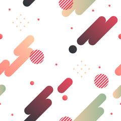 Abstract dynamic seamless pattern with color mood. Minimal, rounded and wavy effect.