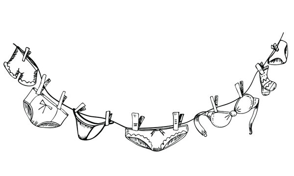 Hand drawn women s bra sketch symbol isolated Vector Image