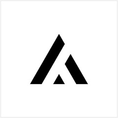 letter A abstract logo with a triangle shape.