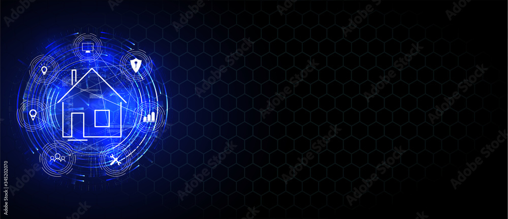 Poster internet of things (iot) and networking concept for connected devices. spider web of network connect