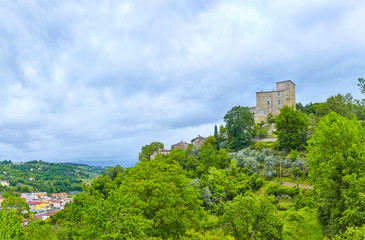 Fototapeta na wymiar View of the Castel San Niccolò, in Tuscany, Italy.