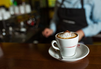 Cup of cappuccino coffee 