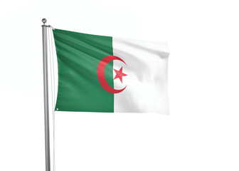 Algeria flag waving isolated on white 3D illustration