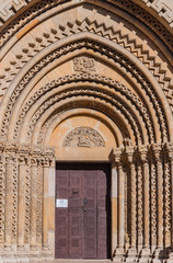 View of the Portal of the Church of Jak is a functioning Catholic chapel in Budapest © alesinya7