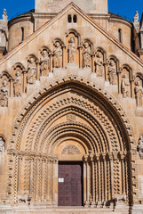 View of the Portal of the Church of Jak is a functioning Catholic chapel in Budapest © alesinya7