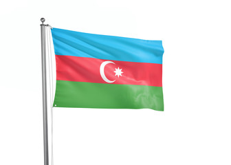 Azerbaijan flag waving isolated on white 3D illustration