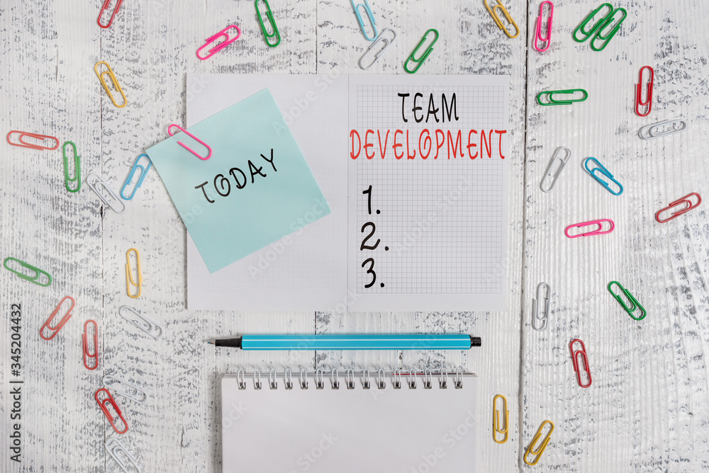 Poster handwriting text writing team development. conceptual photo learn why and how small groups change ov