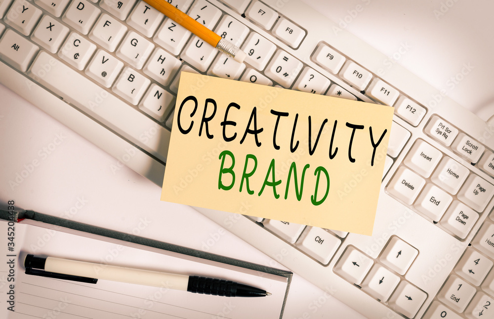 Poster handwriting text writing creativity brand. conceptual photo design name or feature that distinguishe