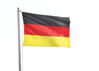 Germany flag waving isolated on white 3D illustration