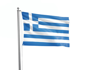 Greece flag waving isolated on white 3D illustration