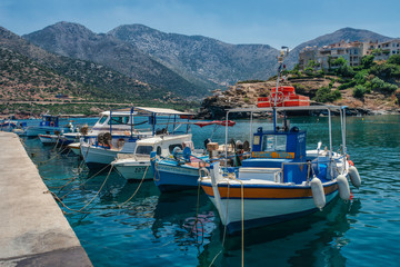 Fototapeta na wymiar Fishing boats in Rethymnon, Greece, Crete